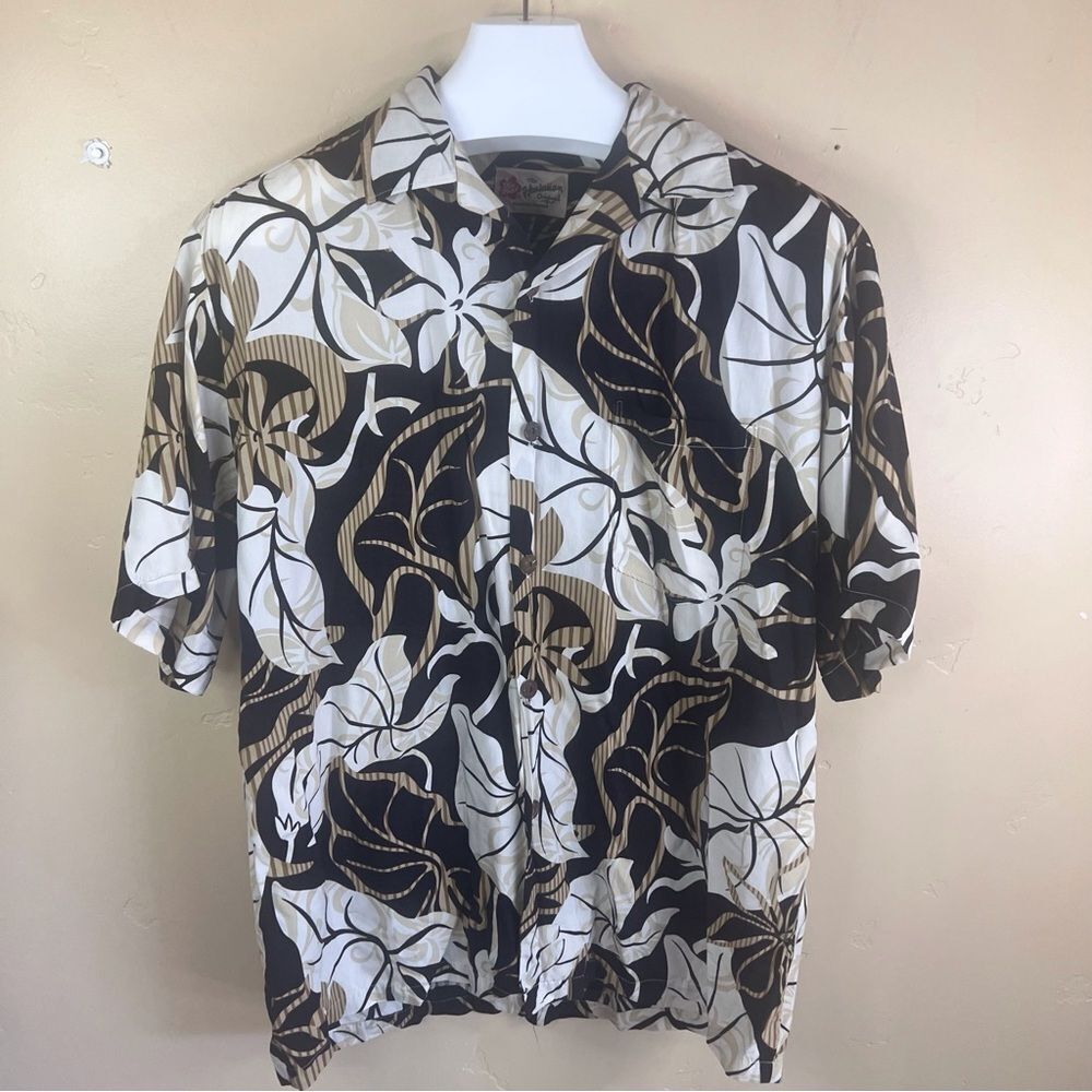 Hilo Hattie’s Hawaiian Original Mens Tropical Short Sleeve Button‎ Down Size LG